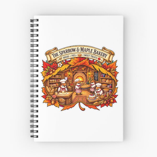 Item preview, The Sparrow & Maple Bakery | Cozy Autumn Bird Bakery, Fall Baking & Harvest Cottagecore Art designed and sold by MrDev.
