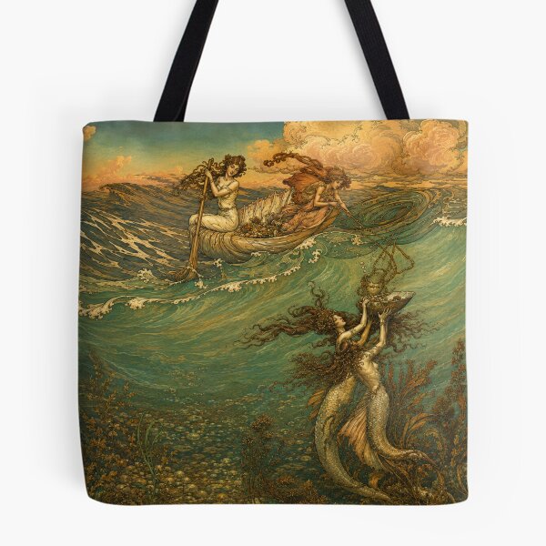 Item preview, Mermaid Fantasy Illustration by Arthur Rackham for Fantsy Lovers designed and sold by RickE.