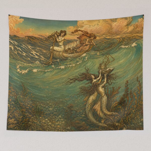Item preview, Mermaid Fantasy Illustration by Arthur Rackham for Fantsy Lovers designed and sold by RickE.