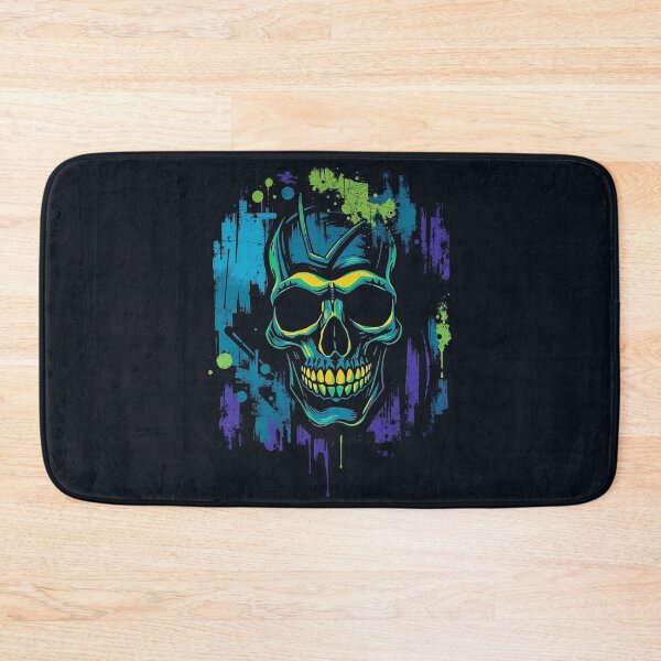 Item preview, Neon Skull Splatter Art - Cyberpunk Gothic Grunge Graphic designed and sold by ERODED SELF.