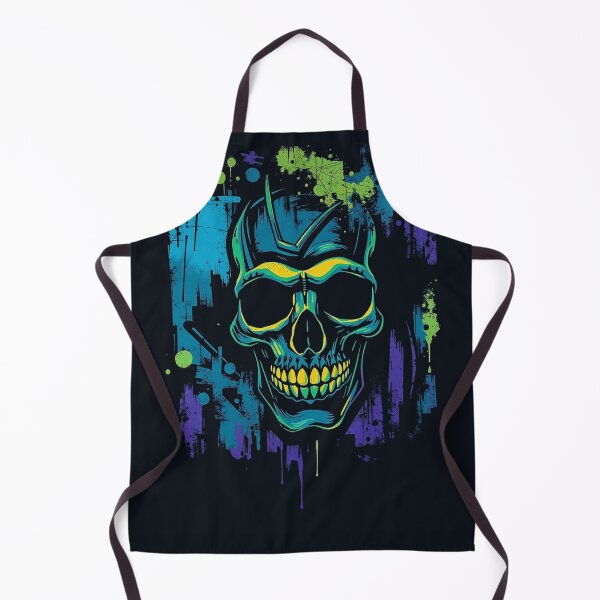 Item preview, Neon Skull Splatter Art - Cyberpunk Gothic Grunge Graphic designed and sold by ERODED SELF.