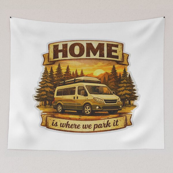 Item preview, Home Is Where We Park It Retro Camper  designed and sold by GabeMountainArt.