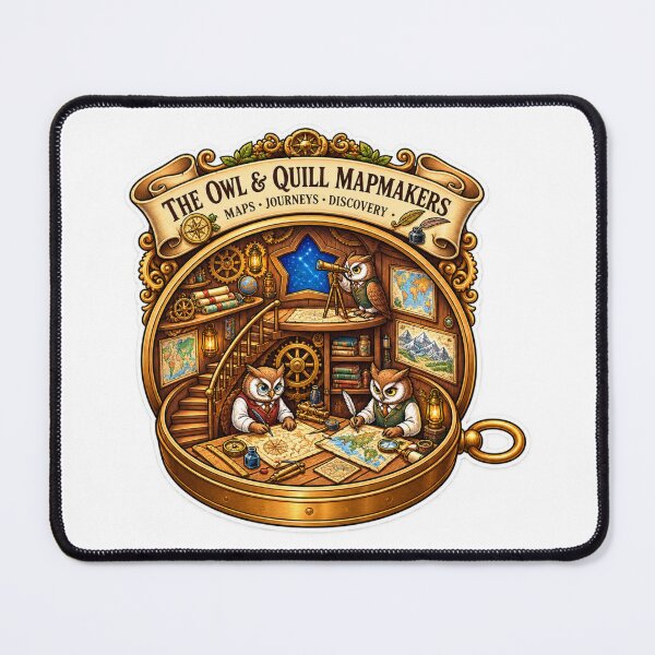 Item preview, The Owl & Quill Mapmakers | Vintage Owl Cartographers, Maps, Journeys & Adventure Art designed and sold by MrDev.