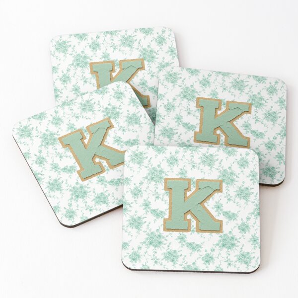 Item preview, Vintage Floral Green Letter K Monogram designed and sold by ITCHAWAWAA.