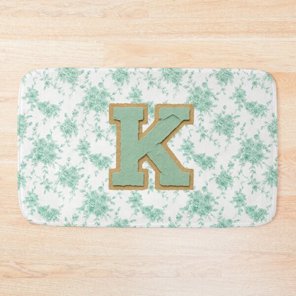 Item preview, Vintage Floral Green Letter K Monogram designed and sold by ITCHAWAWAA.