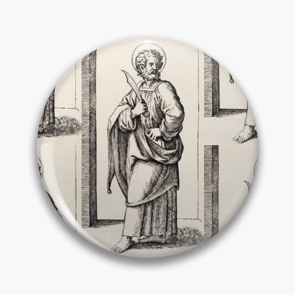 Item preview, Saint Bartholomew Apostle with Knife Engraving designed and sold by artofuniverse.