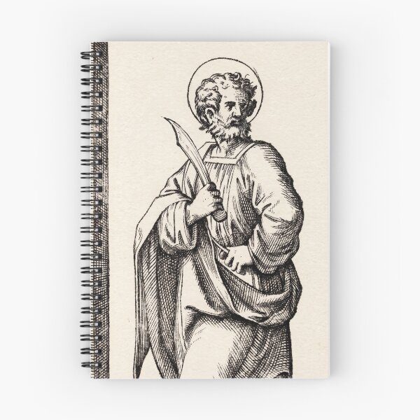 Item preview, Saint Bartholomew Apostle with Knife Engraving designed and sold by artofuniverse.