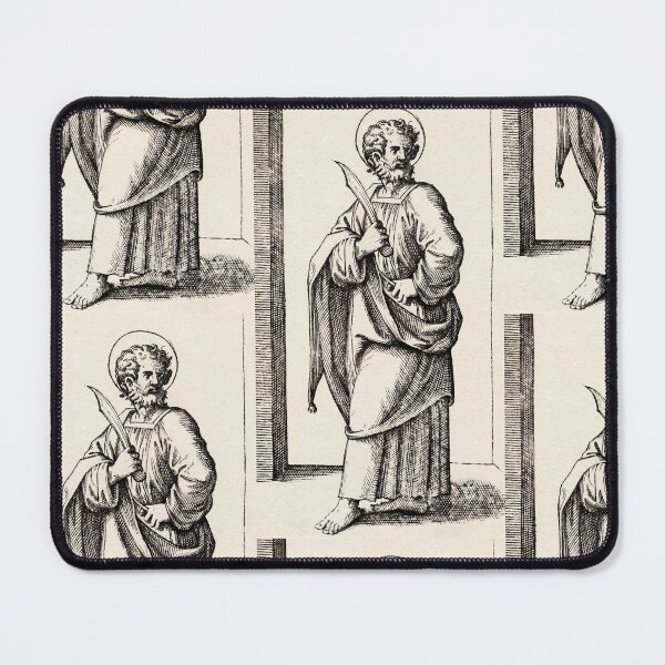 Item preview, Saint Bartholomew Apostle with Knife Engraving designed and sold by artofuniverse.