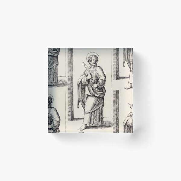 Item preview, Saint Bartholomew Apostle with Knife Engraving designed and sold by artofuniverse.
