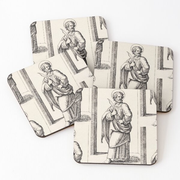 Item preview, Saint Bartholomew Apostle with Knife Engraving designed and sold by artofuniverse.