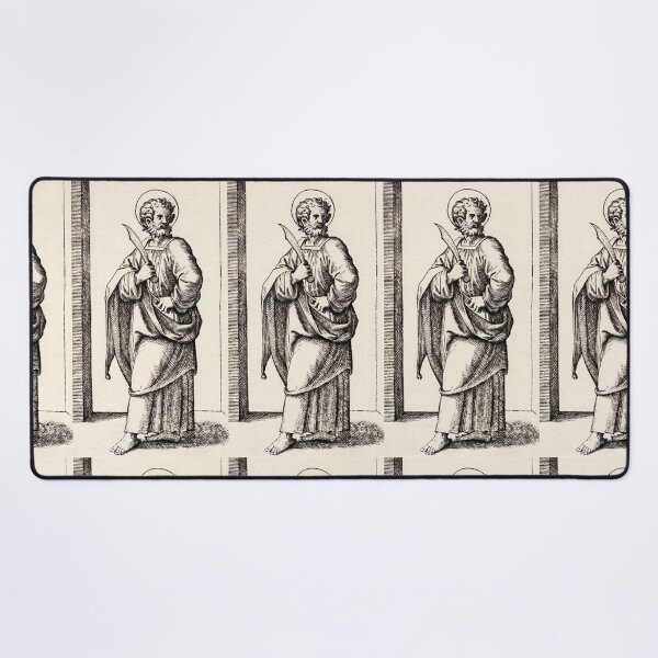 Item preview, Saint Bartholomew Apostle with Knife Engraving designed and sold by artofuniverse.