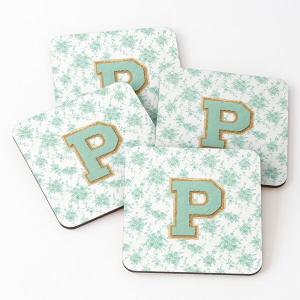 Item preview, Vintage Floral Green Letter P Monogram designed and sold by ITCHAWAWAA.
