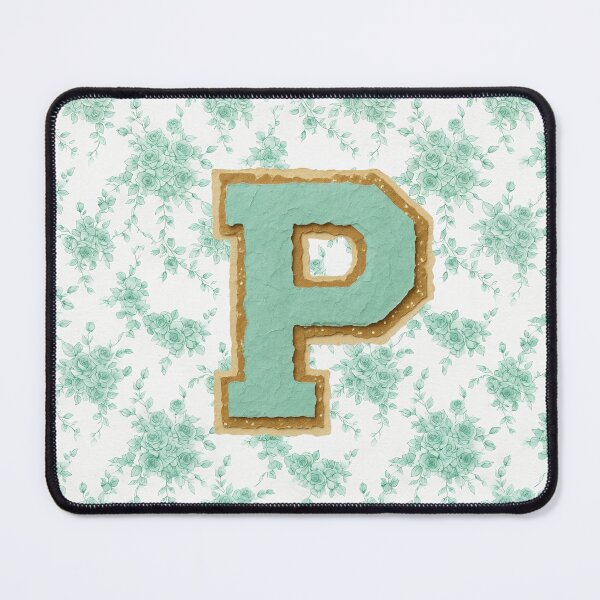 Item preview, Vintage Floral Green Letter P Monogram designed and sold by ITCHAWAWAA.