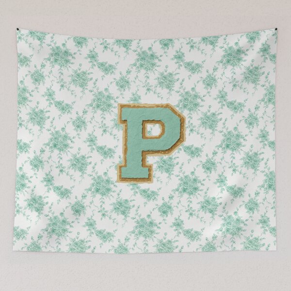 Item preview, Vintage Floral Green Letter P Monogram designed and sold by ITCHAWAWAA.