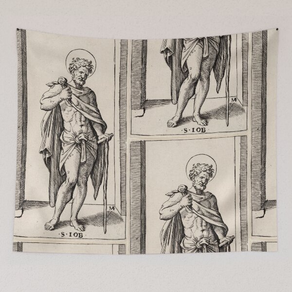 Item preview, Saint Job Renaissance Engraving Portrait designed and sold by artofuniverse.