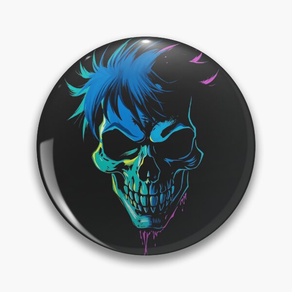 Item preview, Neon Punk Skull Art - Cyberpunk Anime Gothic Graphic designed and sold by ERODED SELF.