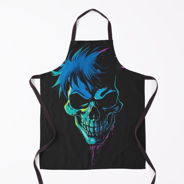Item preview, Neon Punk Skull Art - Cyberpunk Anime Gothic Graphic designed and sold by ERODED SELF.