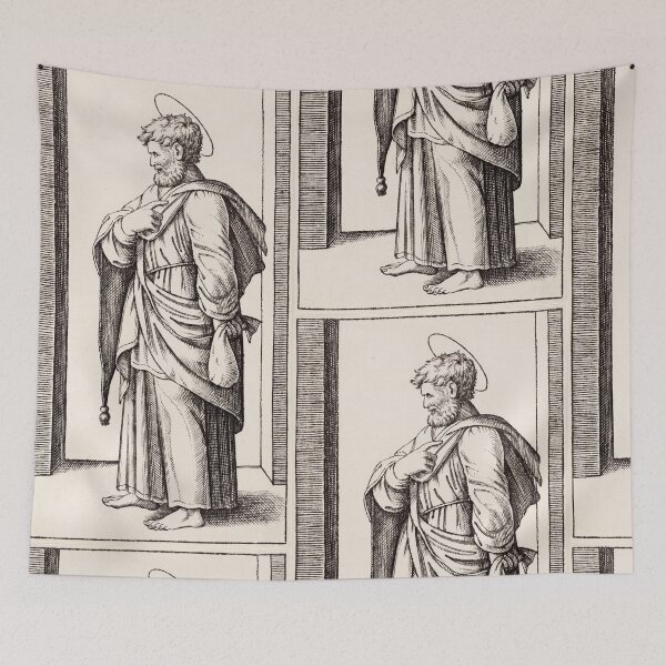 Item preview, Bearded Saint Apostle in Profile Woodcut designed and sold by artofuniverse.