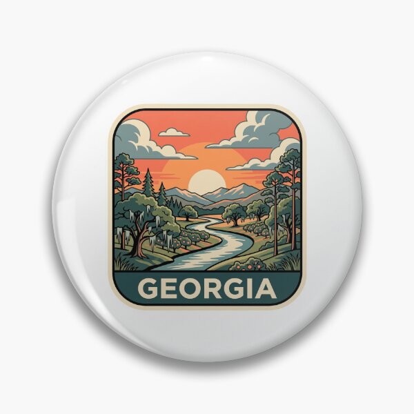 Item preview, Vintage Georgia Peach Orchard River Landscape Art designed and sold by Paper Drip.