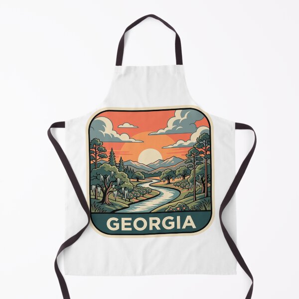 Item preview, Vintage Georgia Peach Orchard River Landscape Art designed and sold by Paper Drip.
