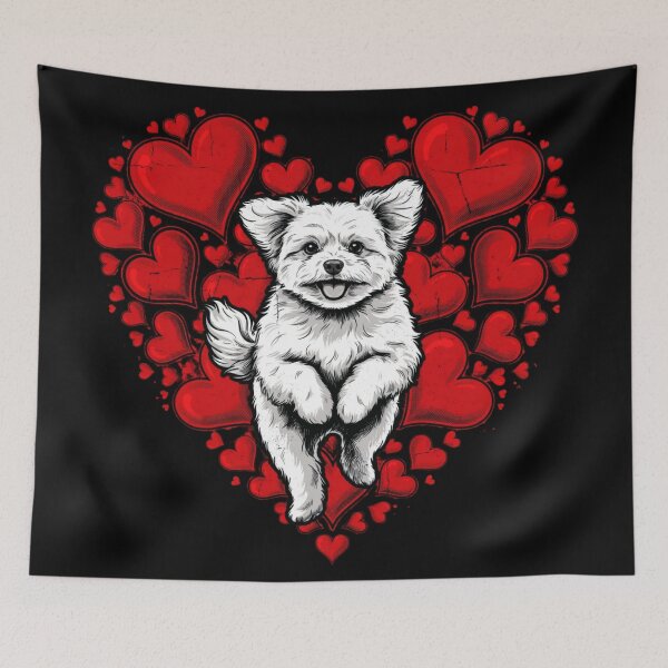 Item preview, fluffy white Maltese dog designed and sold by 123ks.