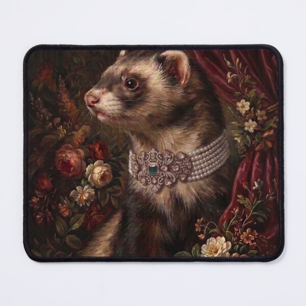 Item preview, Royal Ferret Emerald Pearl Collar designed and sold by The Real Beast Art.