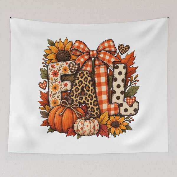Item preview, Fall Floral Patchwork – Cozy Autumn Pumpkin Leopard Print designed and sold by afr-saad.
