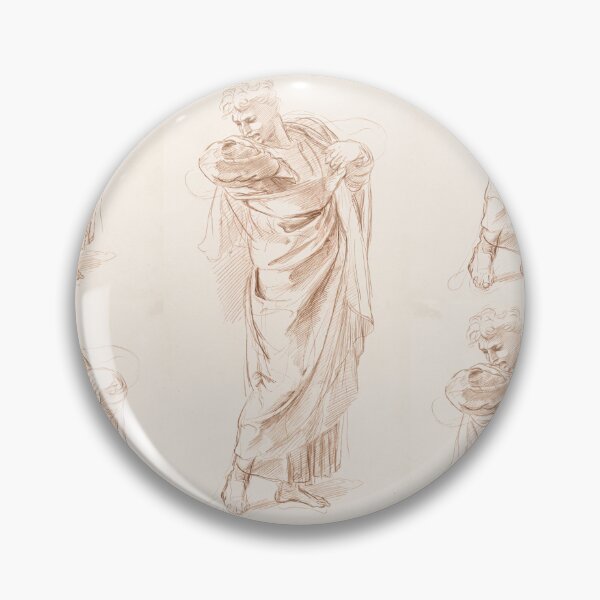 Item preview, Draped Standing Figure Red Chalk Study designed and sold by artofuniverse.