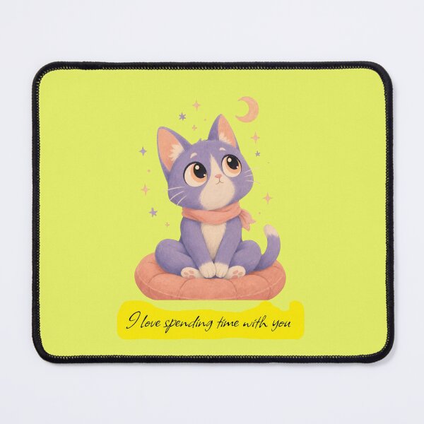 Item preview, I Love Spending Time With You Cute Cat Kawaii Art designed and sold by NikBrin Prevail .