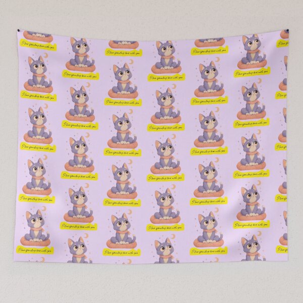 Item preview, I Love Spending Time With You Cute Cat Kawaii Art designed and sold by NikBrin Prevail .
