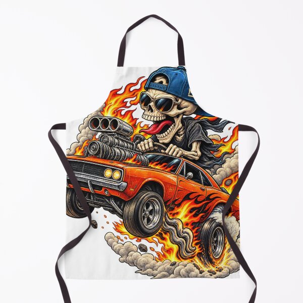 Item preview, Flaming Skeleton Muscle Car Streetwear designed and sold by VYBORA Studio.