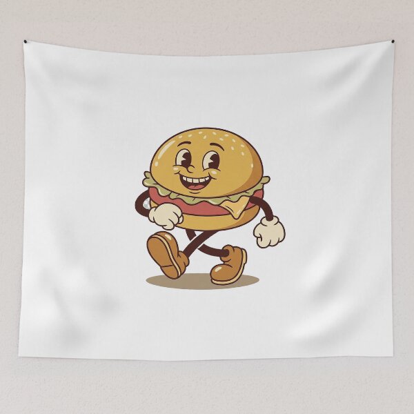 Item preview, Cheerful Burger Strolling Along Carefree designed and sold by HoopeStylee.