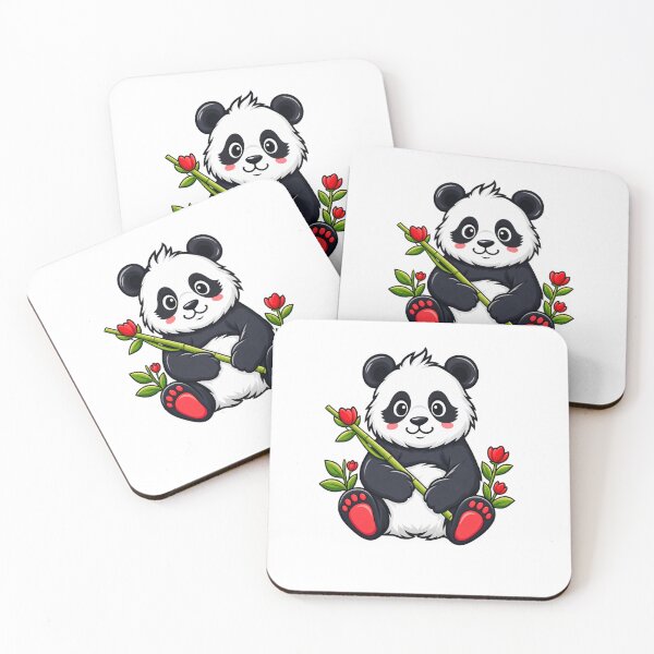 Item preview, Cute Panda With Bamboo and Flowers designed and sold by Liyana House.