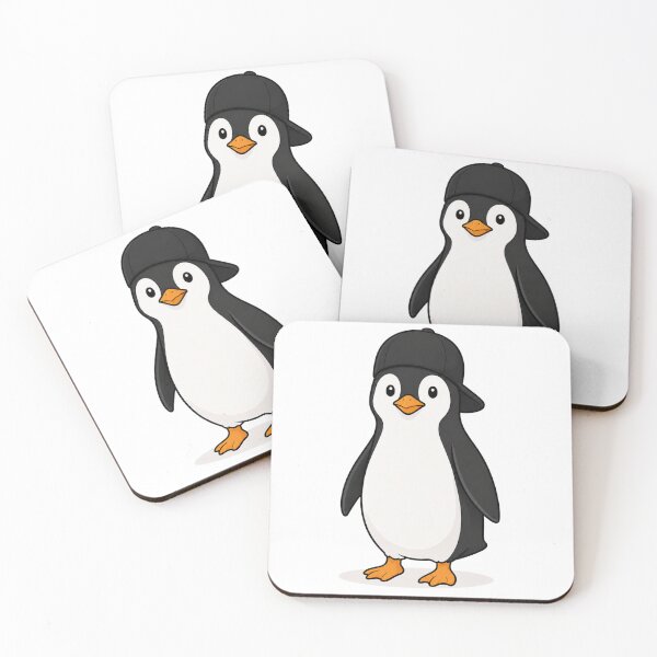 Item preview, Cute Penguin with Black Cap – Funny Kawaii Penguin Character designed and sold by LittleGinnyArt.