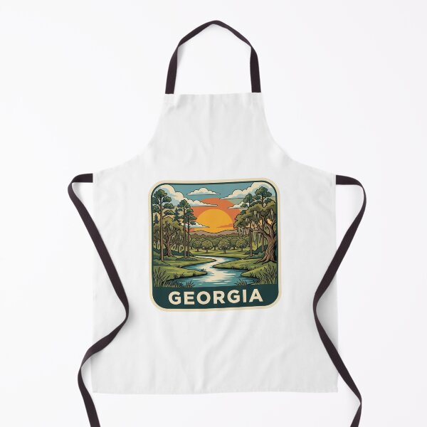 Item preview, Vintage Georgia Peach Orchard River Landscape Art designed and sold by Paper Drip.