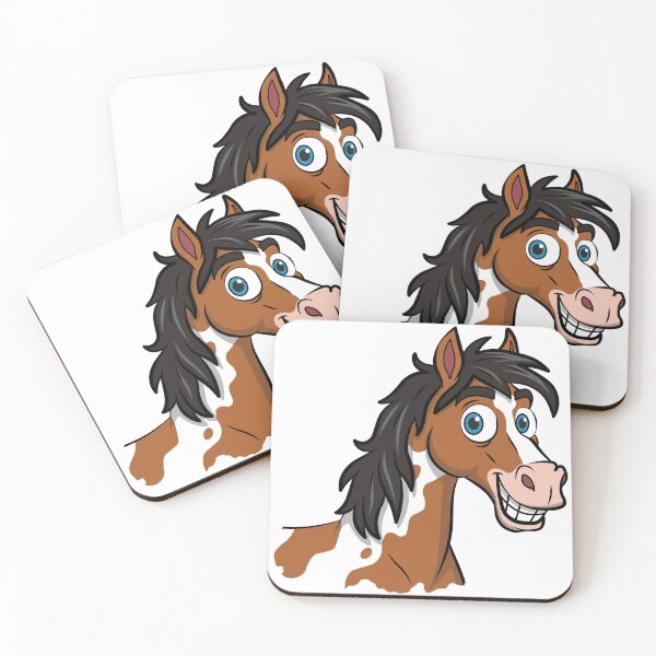 Item preview, A cartoon drawing of a smiling Abaco horse designed and sold by Cheval-de-coeur.