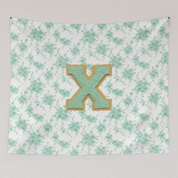 Item preview, Letter X Green Floral Paper Cutout designed and sold by ITCHAWAWAA.