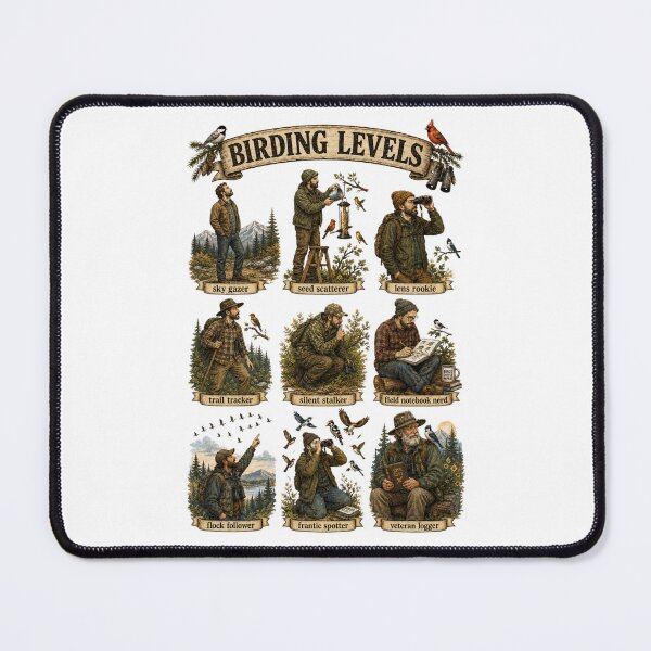 Item preview, Birding Levels Funny Birdwatcher Evolution - From Sky Gazer To Veteran Logger Vintage Chart designed and sold by Neurospicy Trolls.