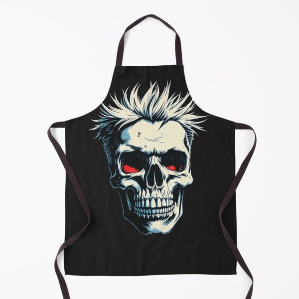 Item preview, Red Eyed Punk Skull - Spiky Hair Gothic Metal Art designed and sold by ERODED SELF.