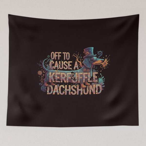 Item preview, Off to Cause A Kerfuffle Dachshund designed and sold by SkrabinhoArt.