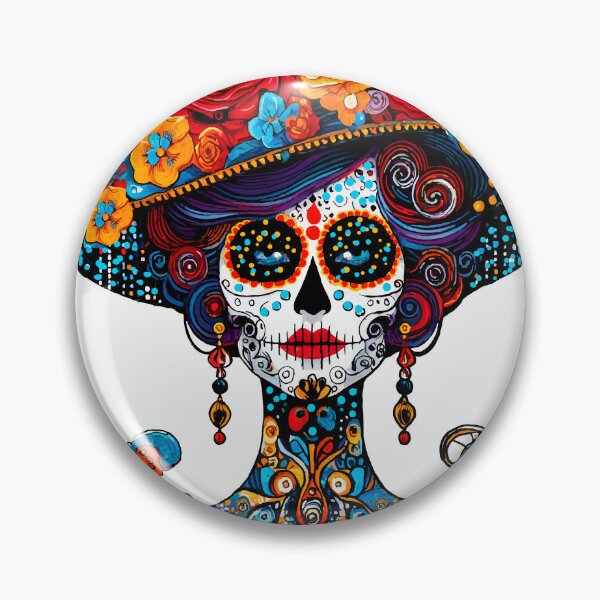Item preview, Catrina Colorful Sugar Skull Illustration designed and sold by  Ojo de Lilith.