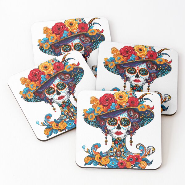 Item preview, Catrina Colorful Sugar Skull Illustration designed and sold by  Ojo de Lilith.