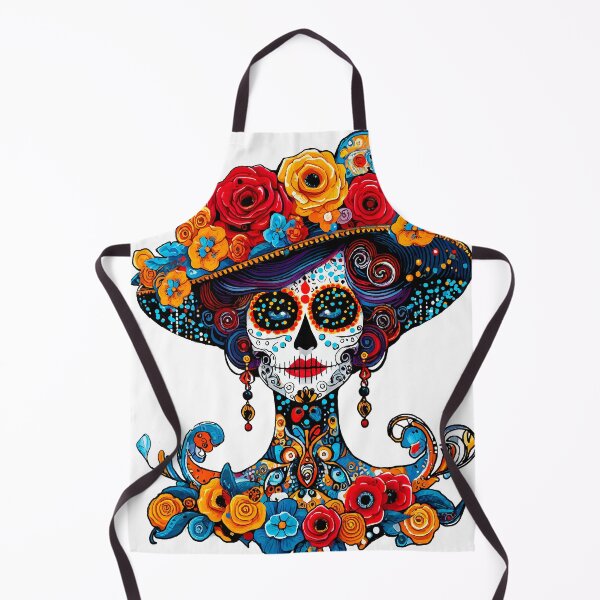 Aperçu de l'œuvre Illustration colorée de Catrina en forme de crâne de sucre créée et vendue par  Ojo de Lilith.