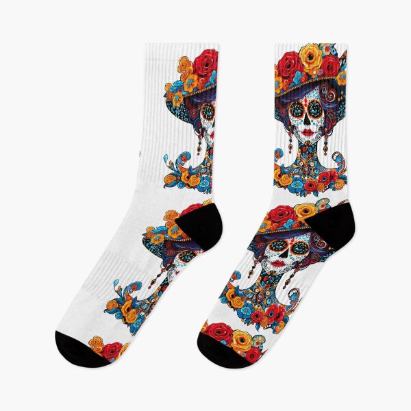 Item preview, Catrina Colorful Sugar Skull Illustration designed and sold by  Ojo de Lilith.