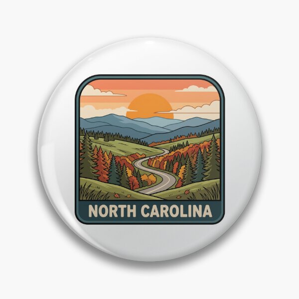 Item preview, Retro North Carolina Blue Ridge Autumn Road Trip Art designed and sold by Paper Drip.