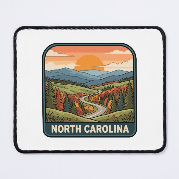 Item preview, Retro North Carolina Blue Ridge Autumn Road Trip Art designed and sold by Paper Drip.