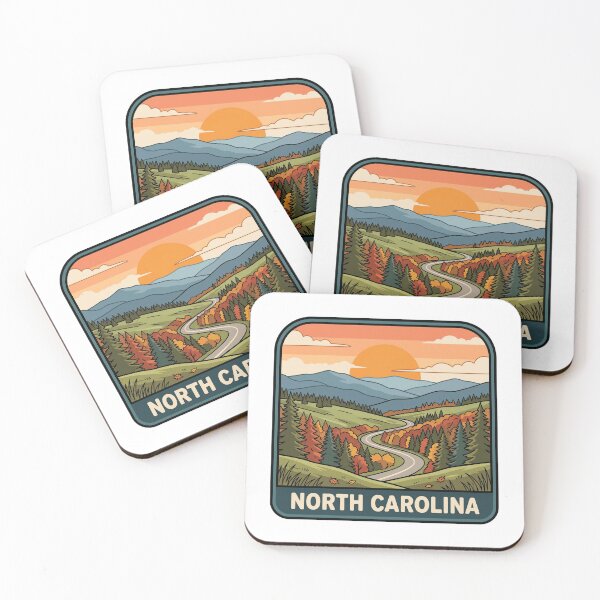 Item preview, Retro North Carolina Blue Ridge Autumn Road Trip Art designed and sold by Paper Drip.