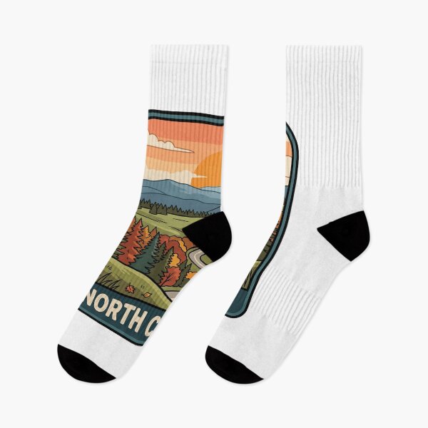 Item preview, Retro North Carolina Blue Ridge Autumn Road Trip Art designed and sold by Paper Drip.