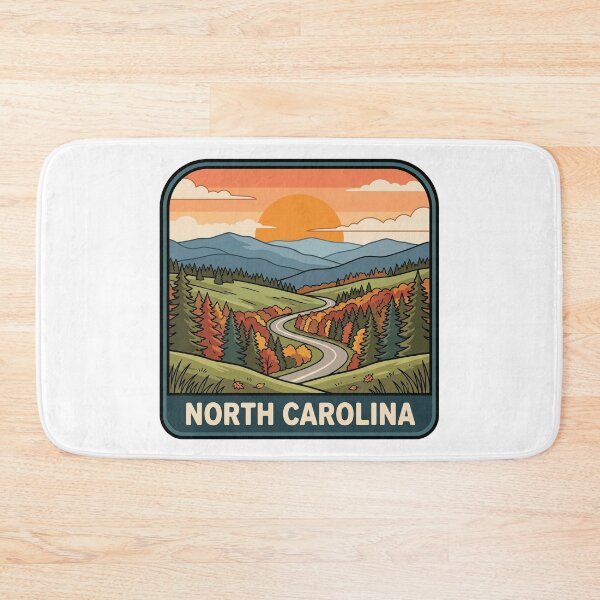 Item preview, Retro North Carolina Blue Ridge Autumn Road Trip Art designed and sold by Paper Drip.