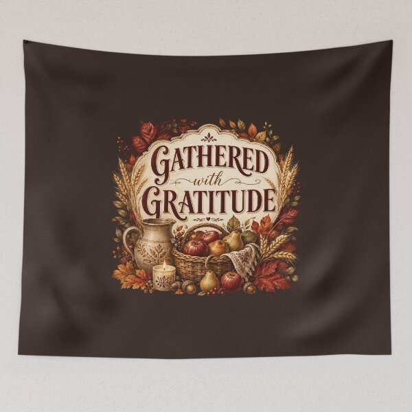 Item preview, Gathered With Gratitude – Autumn Harvest Family Design designed and sold by astersgraphics.
